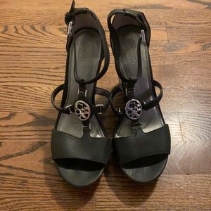 Coach, open toe Leather wedges